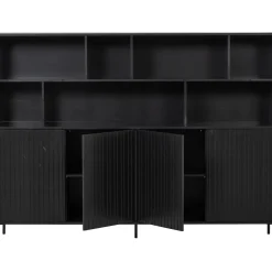 Online WOOOD New Gravure wandkast grenen Zwart