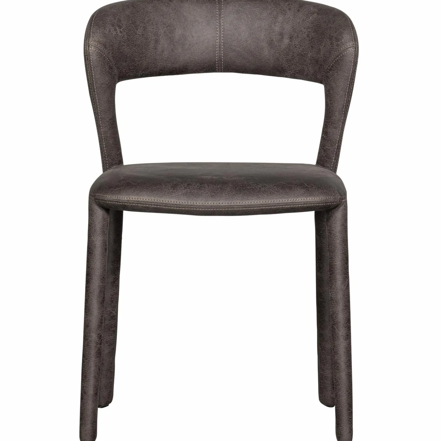 Outlet WOOOD Noble eetkamerstoel leerlook Zwart/grijs