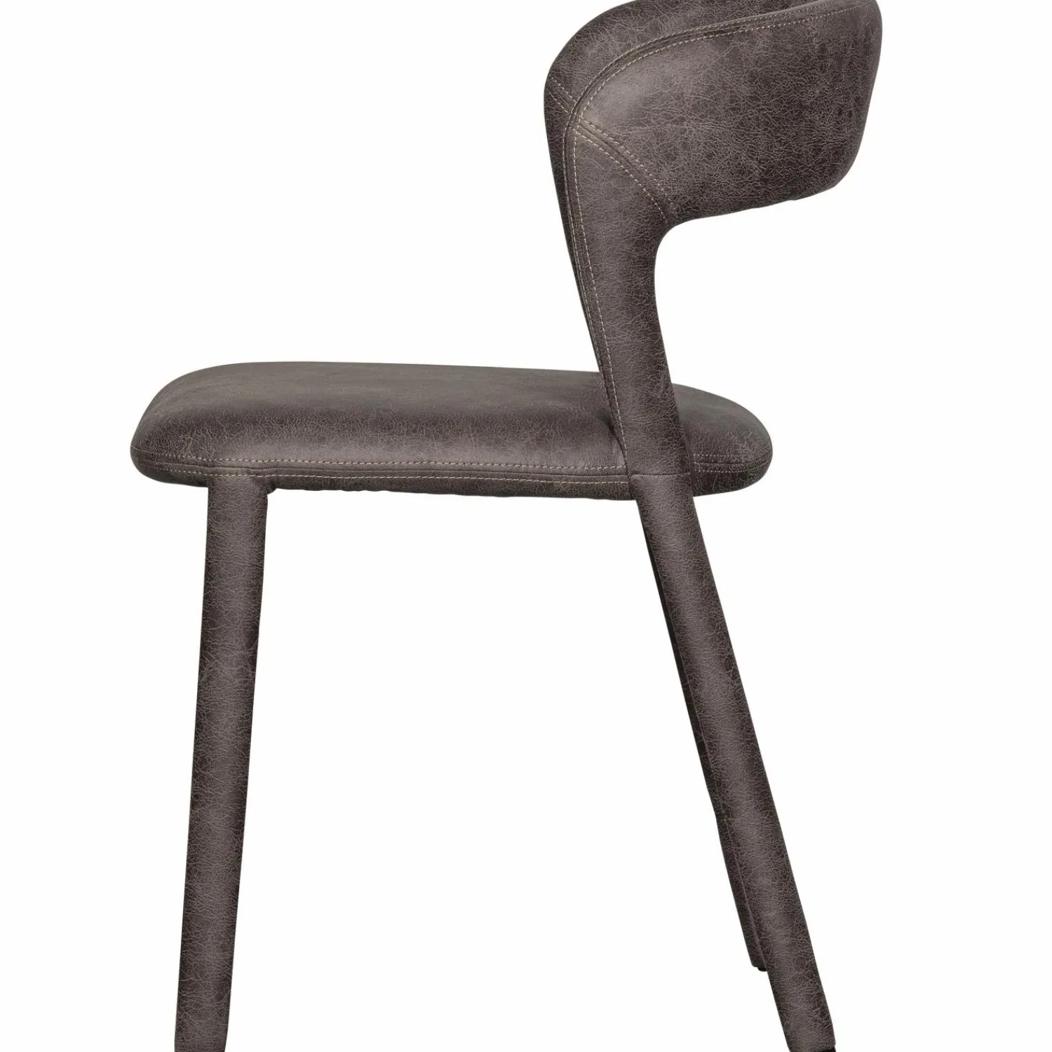 Outlet WOOOD Noble eetkamerstoel leerlook Zwart/grijs