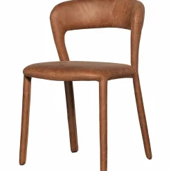 Hot WOOOD Noble eetkamerstoel leerlook Cognac