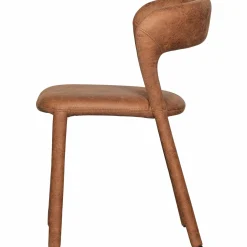 Hot WOOOD Noble eetkamerstoel leerlook Cognac