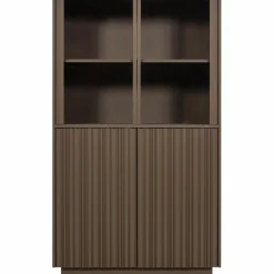 Best WOOOD Nova lage vitrinekast grenen truffel bruin