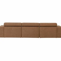 Best WOOOD Novi chaise longue bank links bouclé bruin Karamel