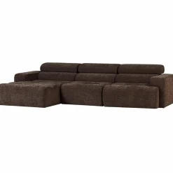 Online WOOOD Novi chaise longue bank links Donkerbruin melange