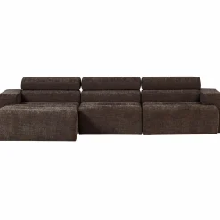 Online WOOOD Novi chaise longue bank links Donkerbruin melange