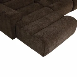 Online WOOOD Novi chaise longue bank links Donkerbruin melange