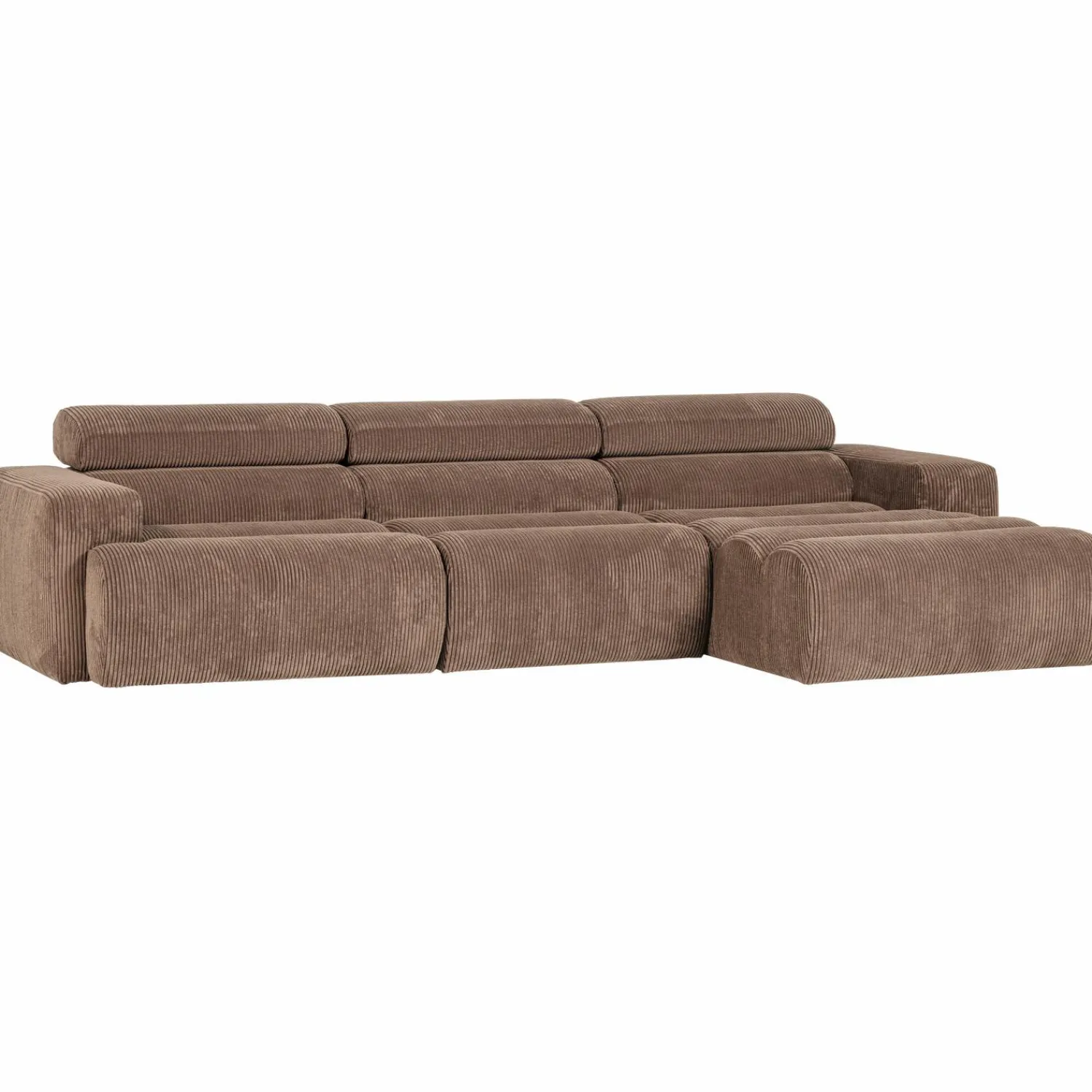 Clearance WOOOD Novi chaise longue bank rechts ribstof Taupe