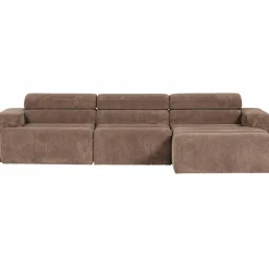 Clearance WOOOD Novi chaise longue bank rechts ribstof Taupe