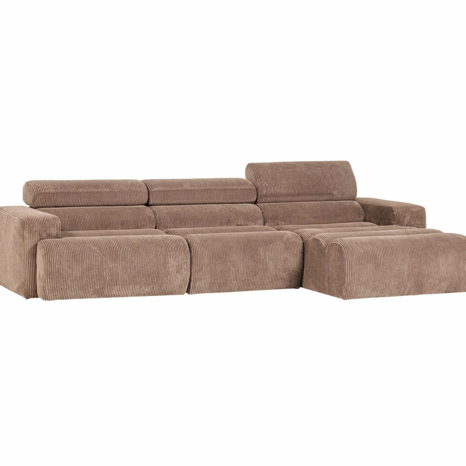 Clearance WOOOD Novi chaise longue bank rechts ribstof Taupe