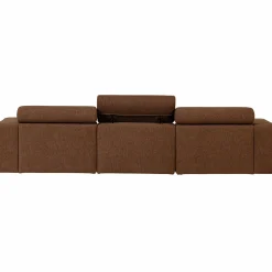 Discount WOOOD Novi chaise longue bank rechts bouclé Mokkabruin