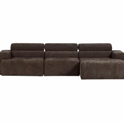 Clearance WOOOD Novi chaise longue bank rechts Donkerbruin melange