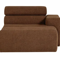 Outlet WOOOD Novi chaise longue element arm rechts bouclé Mokkabruin