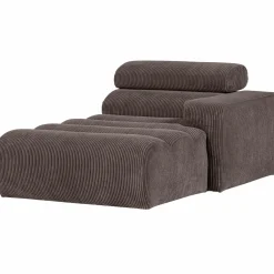 Sale WOOOD Novi chaise longue element arm rechts ribstof grijsbruin Grijs/bruin