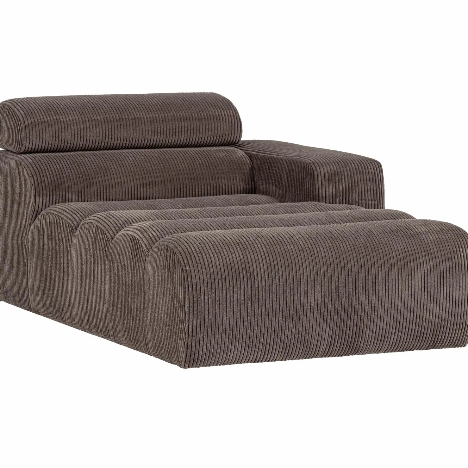 Sale WOOOD Novi chaise longue element arm rechts ribstof grijsbruin Grijs/bruin