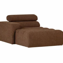 Online WOOOD Novi chaise longue element arm links bouclé Mokkabruin
