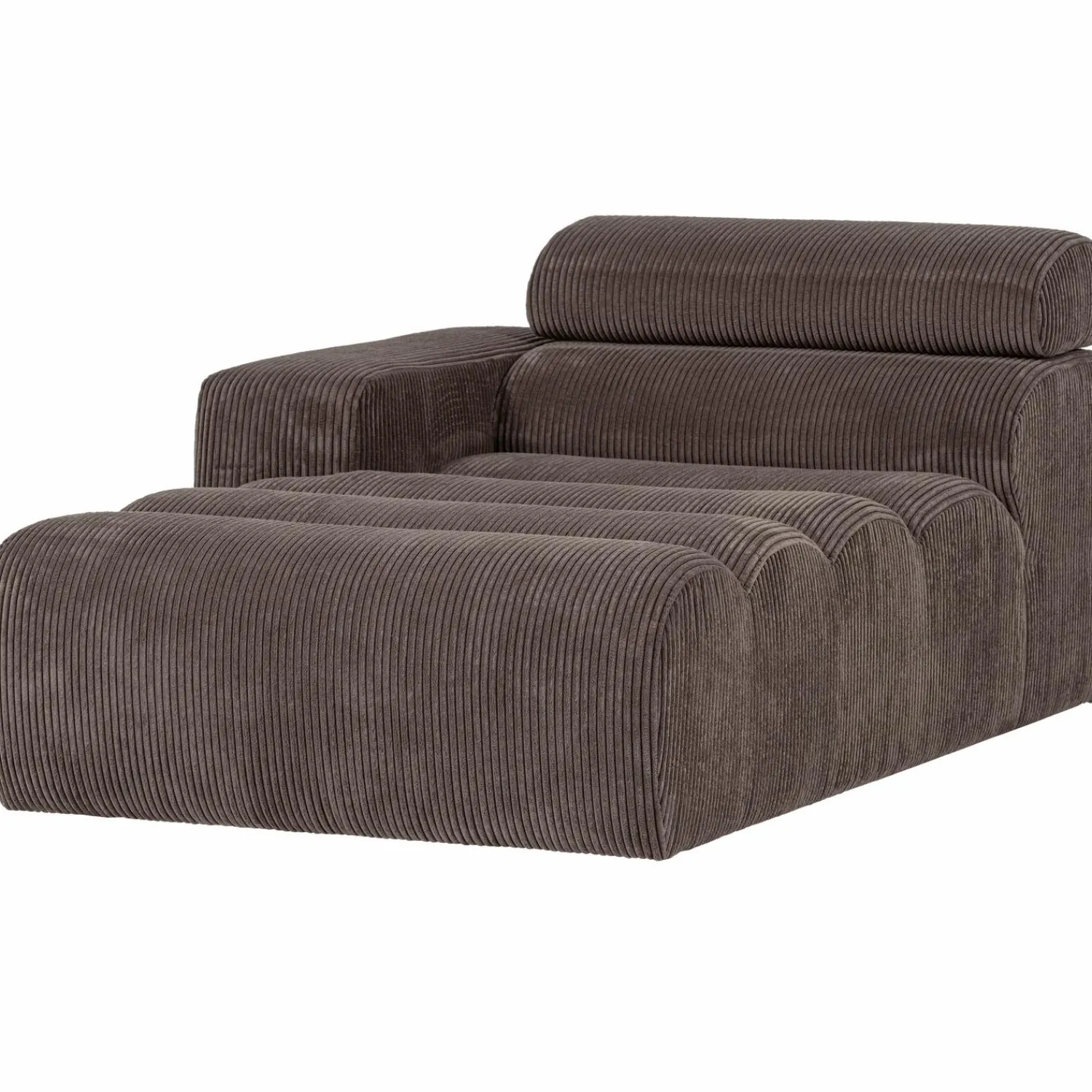 Sale WOOOD Novi chaise longue element arm links ribstof grijsbruin Grijs/bruin