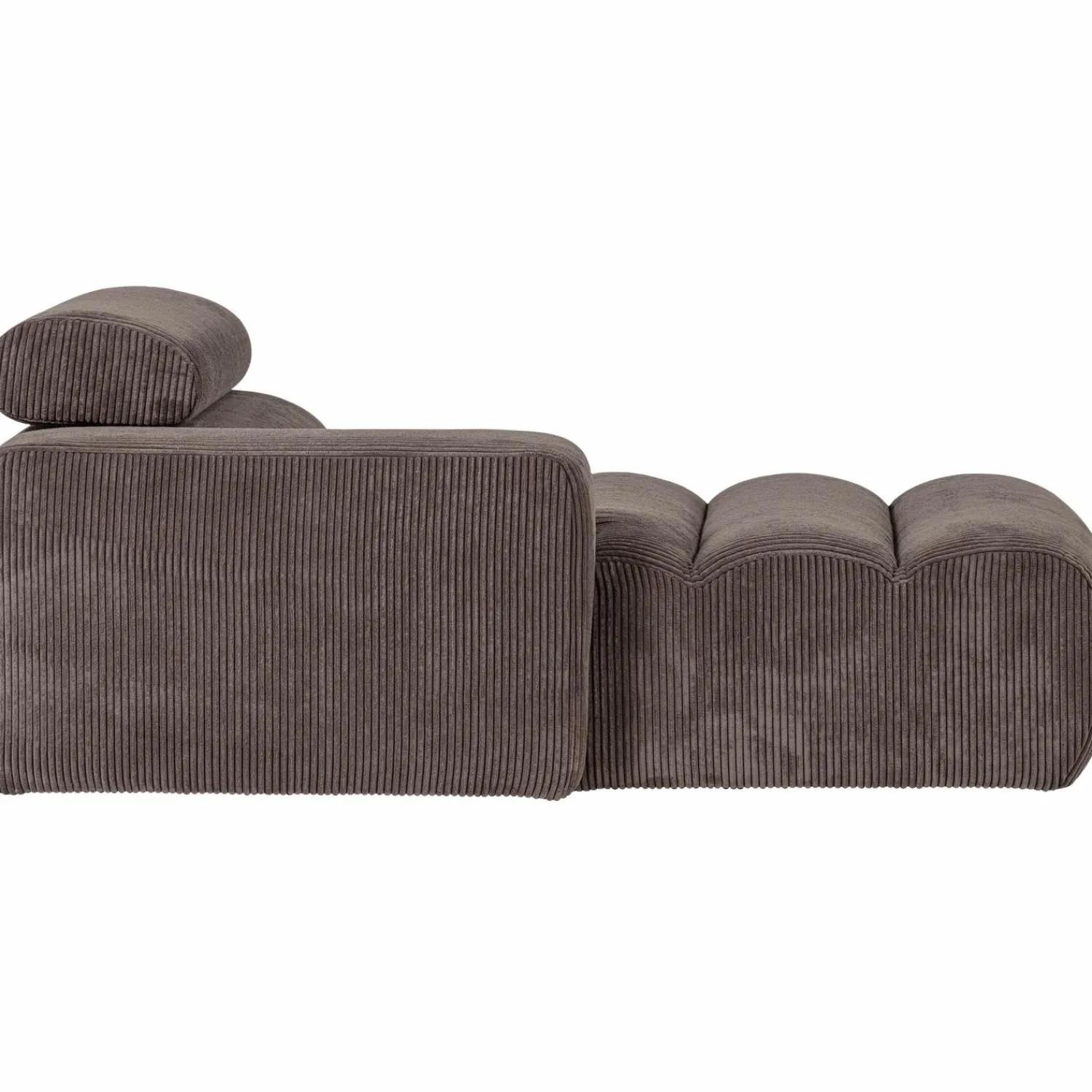 Sale WOOOD Novi chaise longue element arm links ribstof grijsbruin Grijs/bruin