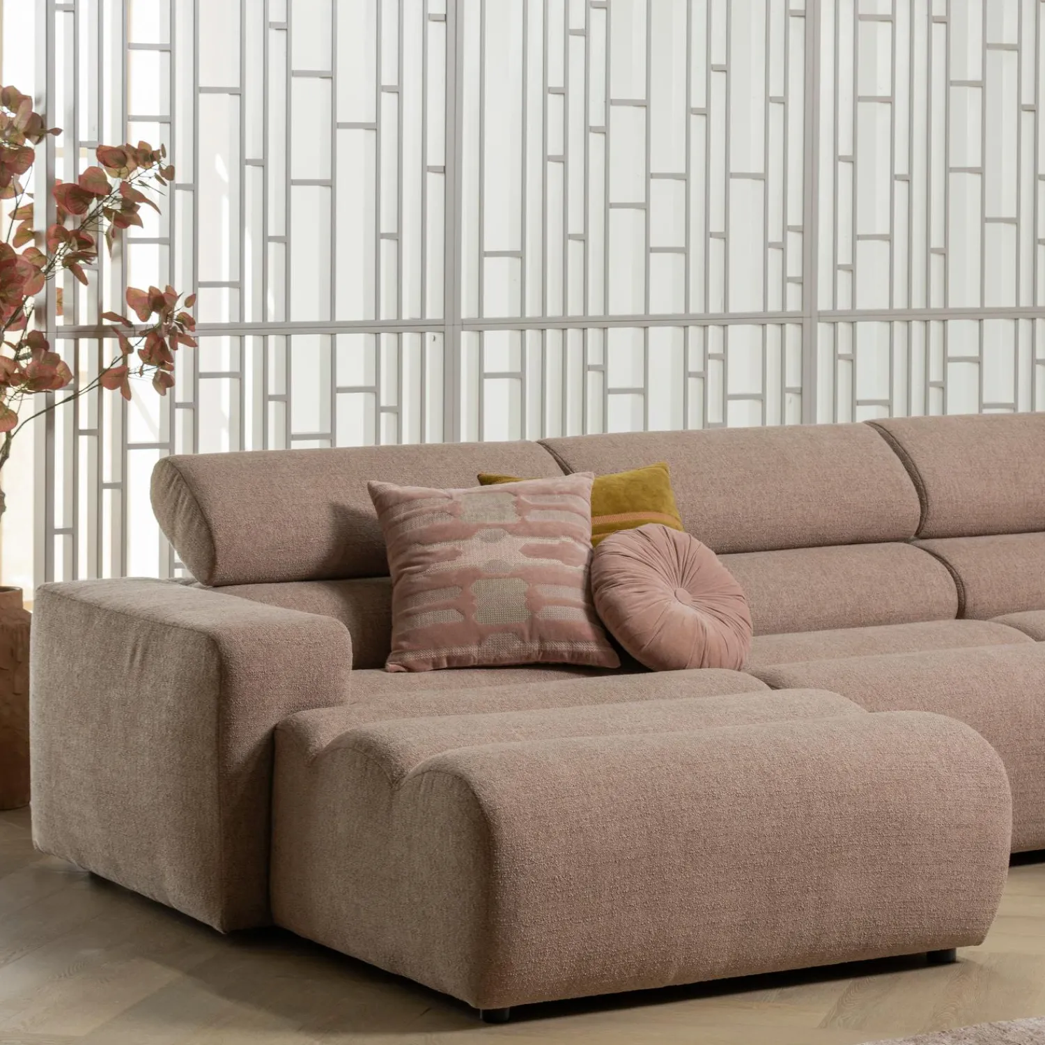 Online WOOOD Novi chaise longue element arm links bouclé Taupe