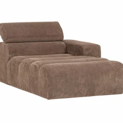 Best WOOOD Novi chaise longue element arm rechts ribstof Taupe