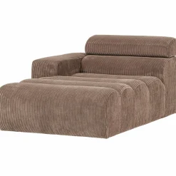WOOOD Novi chaise longue element arm links ribstof Taupe