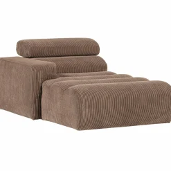 WOOOD Novi chaise longue element arm links ribstof Taupe