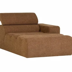 Best WOOOD Novi chaise longue element arm rechts bouclé bruin Karamel