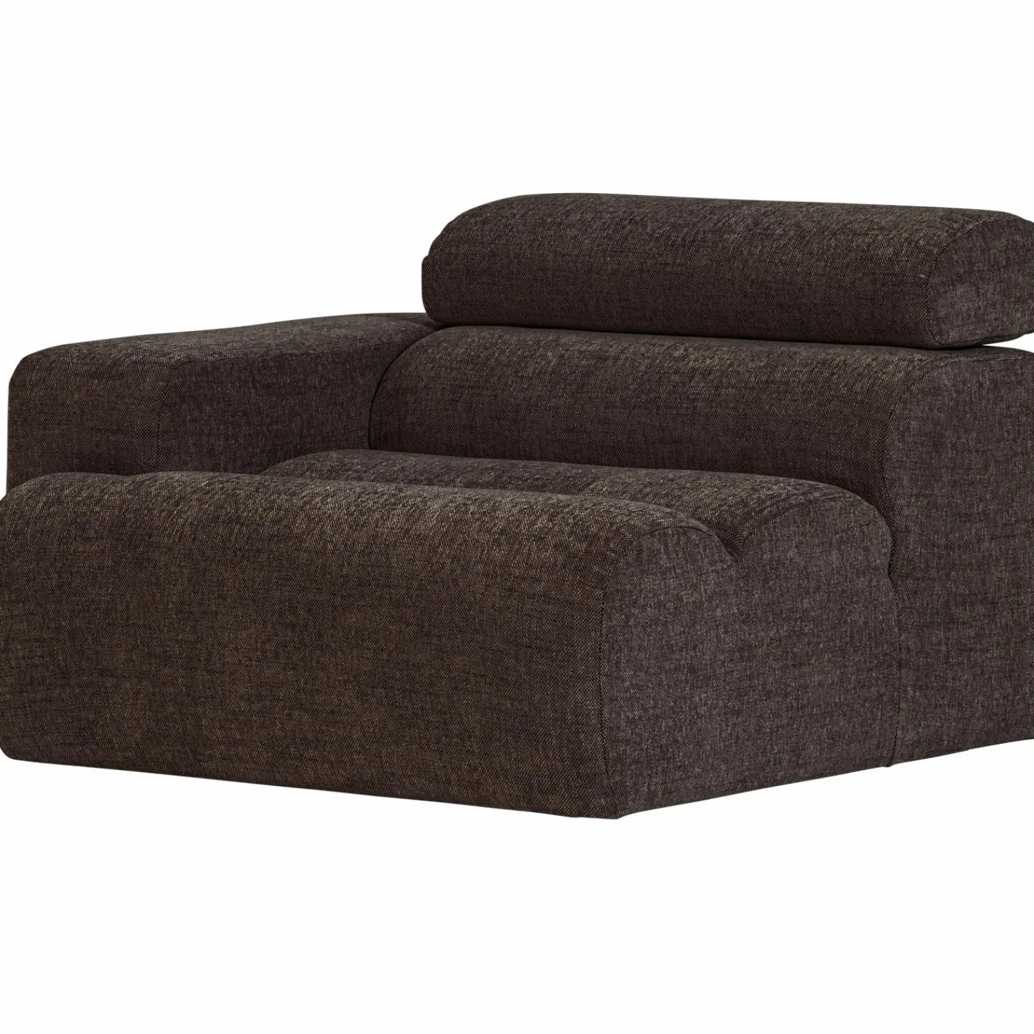 Clearance WOOOD Novi 1-zits element arm links Donkerbruin melange