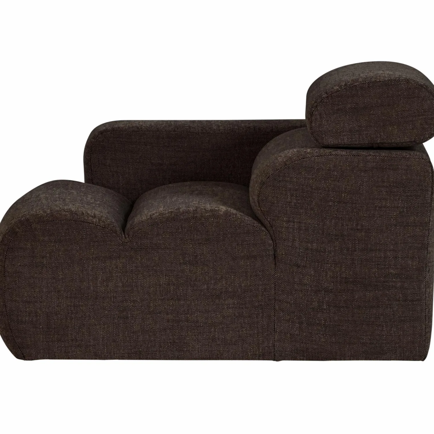 Clearance WOOOD Novi 1-zits element arm links Donkerbruin melange