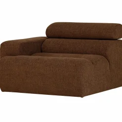 Discount WOOOD Novi 1-zits element arm links bouclé Mokkabruin