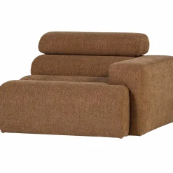 Discount WOOOD Novi 1-zits element arm rechts bouclé bruin Karamel