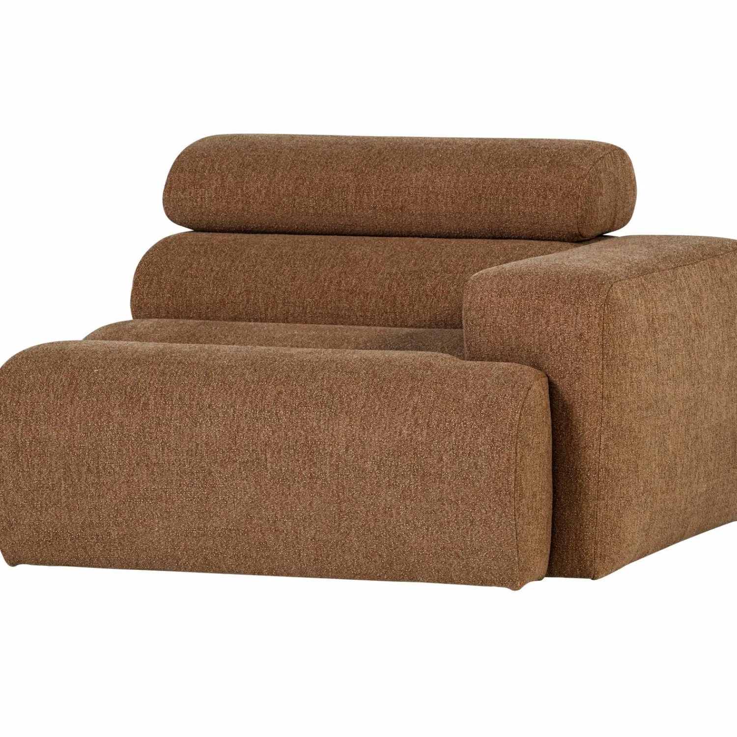 Discount WOOOD Novi 1-zits element arm rechts bouclé bruin Karamel