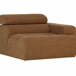 Discount WOOOD Novi 1-zits element arm rechts bouclé bruin Karamel