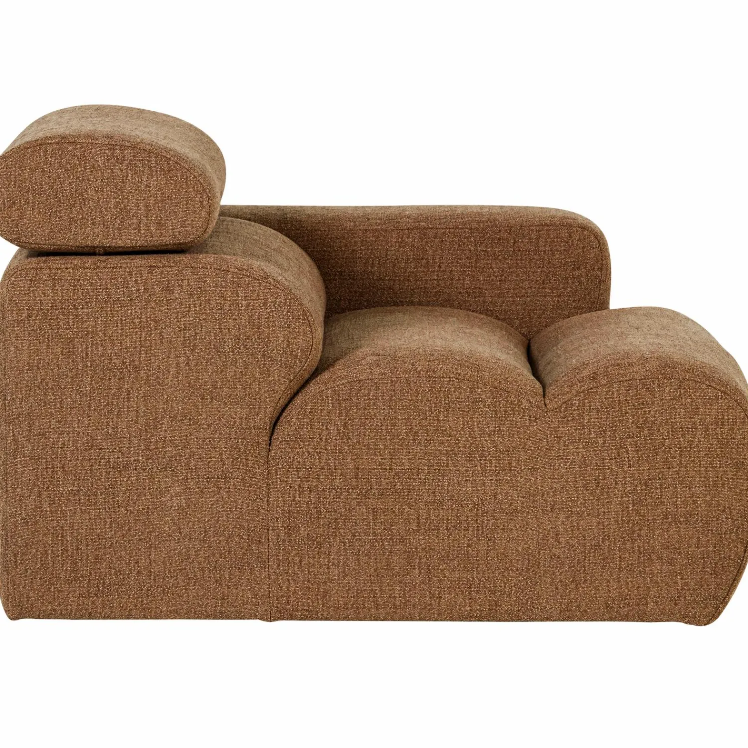 Discount WOOOD Novi 1-zits element arm rechts bouclé bruin Karamel