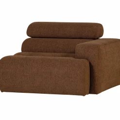 New WOOOD Novi 1-zits element arm rechts bouclé Mokkabruin