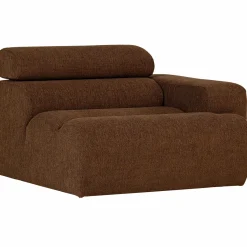 New WOOOD Novi 1-zits element arm rechts bouclé Mokkabruin