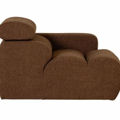 New WOOOD Novi 1-zits element arm rechts bouclé Mokkabruin