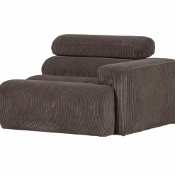Sale WOOOD Novi 1-zits element arm rechts ribstof grijsbruin Grijs/bruin
