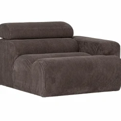 Sale WOOOD Novi 1-zits element arm rechts ribstof grijsbruin Grijs/bruin