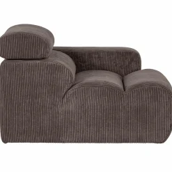 Sale WOOOD Novi 1-zits element arm rechts ribstof grijsbruin Grijs/bruin