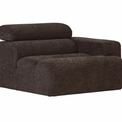 Hot WOOOD Novi 1-zits element arm rechts Donkerbruin melange