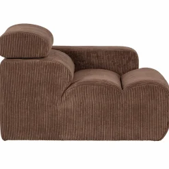 Hot WOOOD Novi 1-zits element arm rechts ribstof Mokkabruin