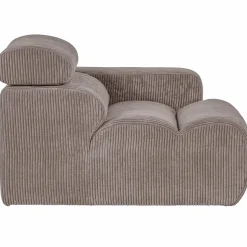 WOOOD Novi 1-zits element arm rechts ribstof Zand