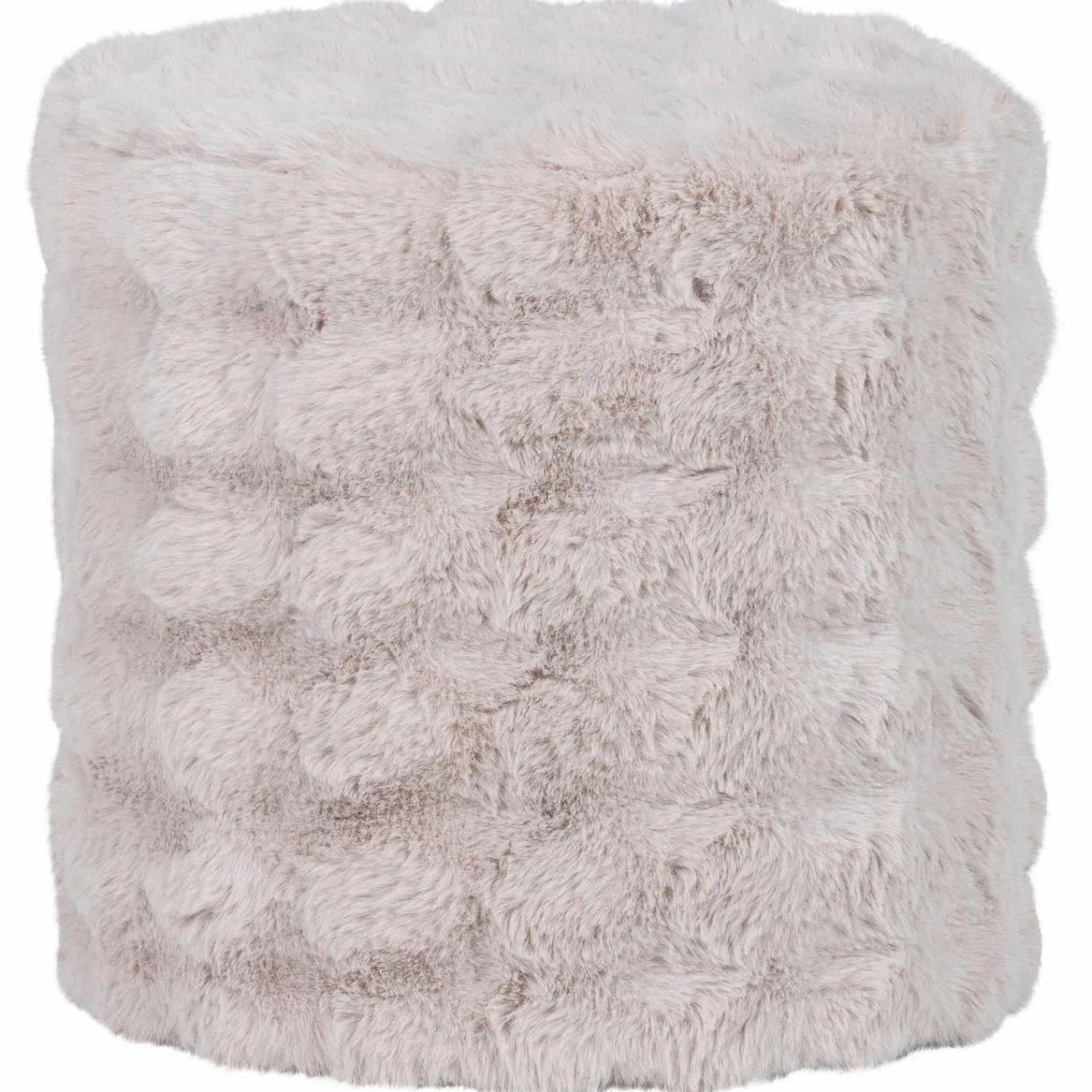 Hot WOOOD Olven poef hoog fluffy stof naturel