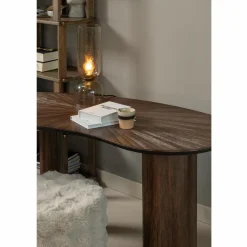 Hot WOOOD Olven poef hoog fluffy stof naturel