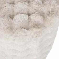 Hot WOOOD Olven poef hoog fluffy stof naturel