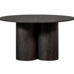 WOOOD Oona eettafel rond met 3-poot mdf donkerbruin ø140 cm