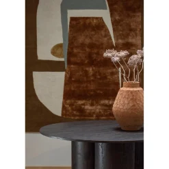 WOOOD Oona eettafel rond met 3-poot mdf donkerbruin ø140 cm