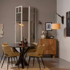 New WOOOD Parade eetkamerstoel melange stof Mosterd