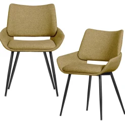 New WOOOD Parade eetkamerstoel melange stof Mosterd