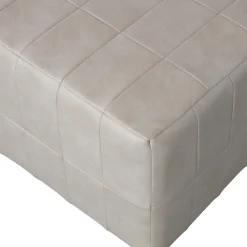 Clearance WOOOD Patchwork poef leerlook naturel